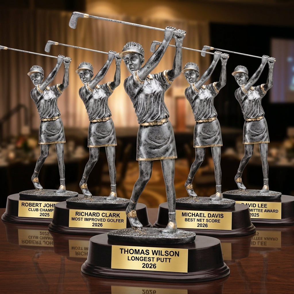 Golf Award Trophy | Personalized | Custom Engraved | Golfer With Cap | Unique Golf Gift - View 6