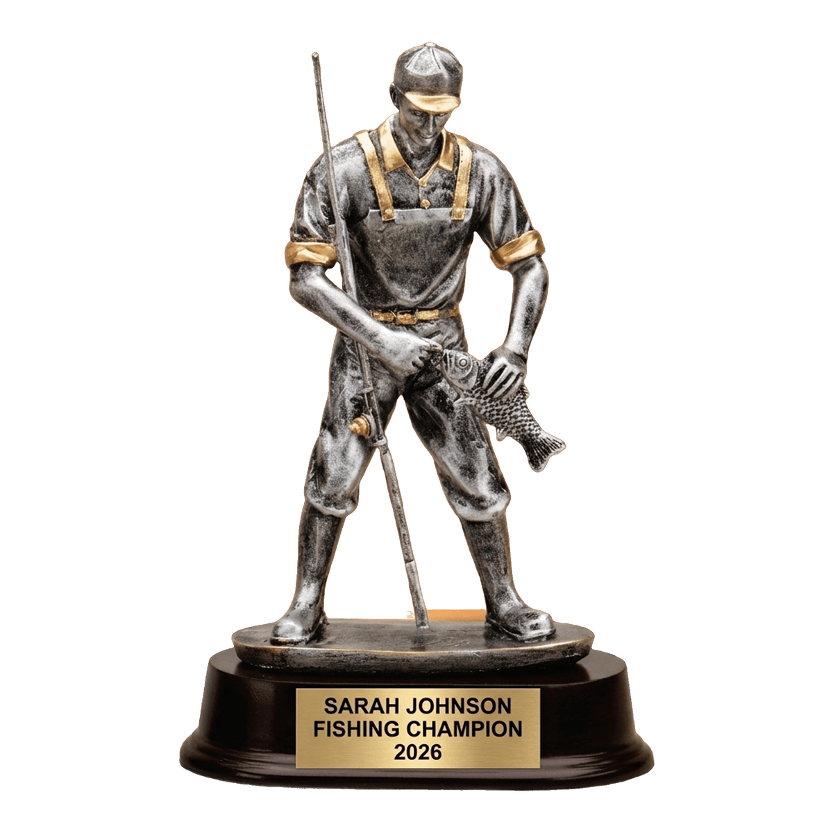 Fishing Trophy Award | Personalized Fisherman Award | Custom Engraved Fishing Gift | Fishing Tournament Trophy | Engraved Name Plate