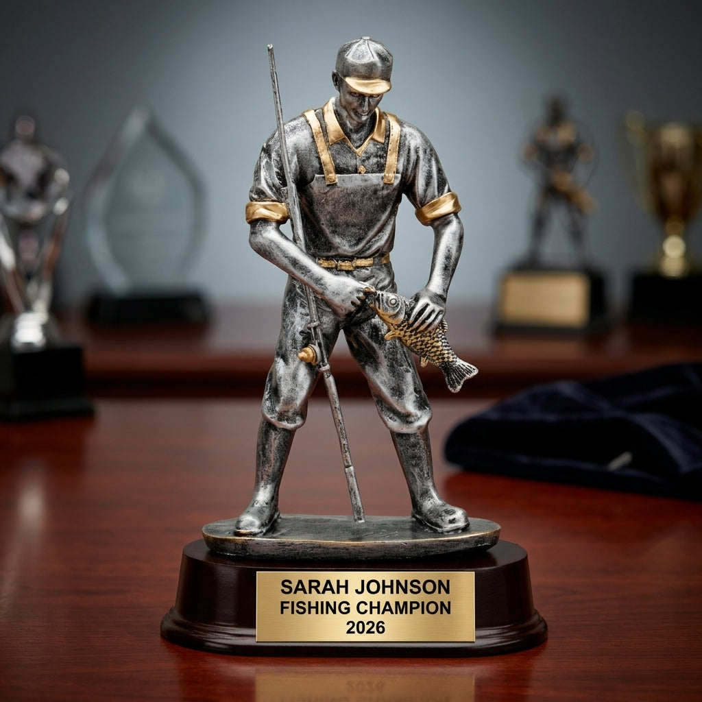 Fishing Trophy Award | Personalized Fisherman | Custom Engraved | Fishing Tournament Trophy | Biggest Catch Award - View 2