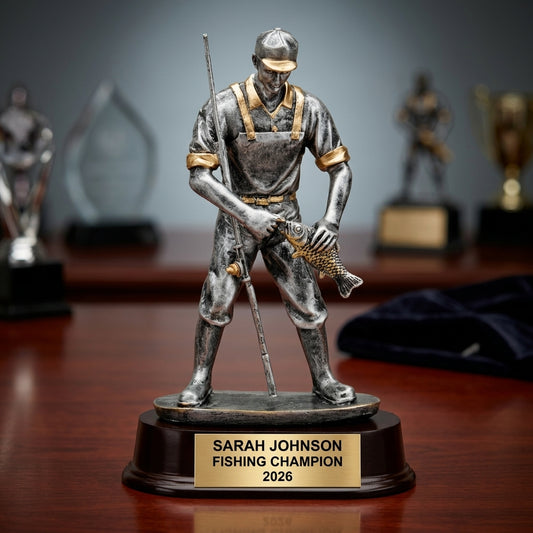 Fishing Trophy Award | Personalized Fisherman | Custom Engraved | Fishing Tournament Trophy | Biggest Catch Award - View 2