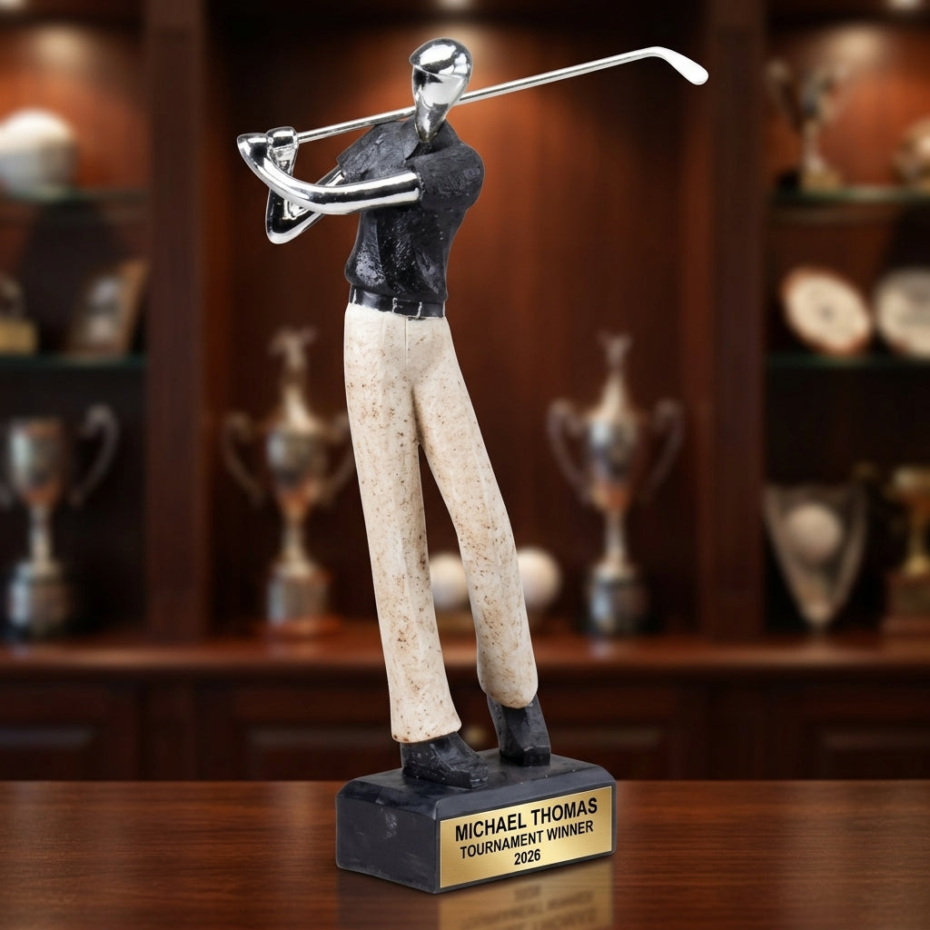 Personalized | Golf Award | Custom Engraved | Personalized Golf Trophy | Custom Engraved Award | Golfer Figurine | Tournament Winner - View 1