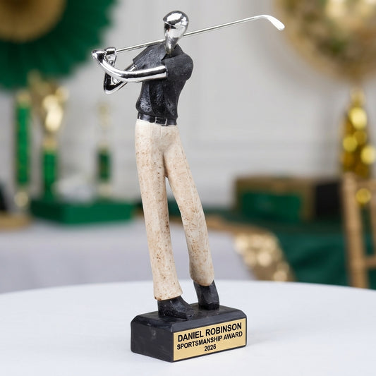 Personalized | Golf Award | Custom Engraved | Personalized Golf Trophy | Custom Engraved Award | Golfer Figurine | Tournament Winner - View 2