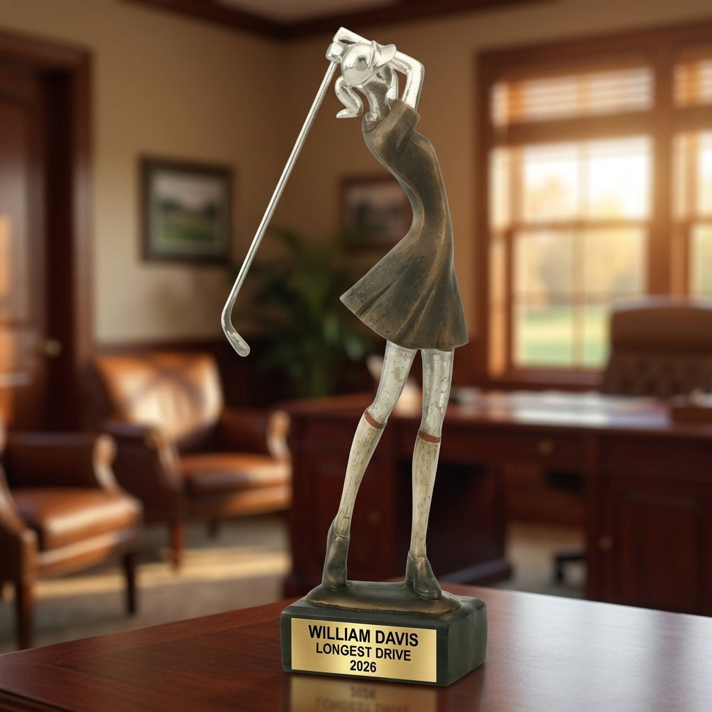 Personalized | Golf Award | Custom Engraved | Female Golf Trophy | Women's Golf Award | Personalized Engraved | Custom Golfer Gift - View 4