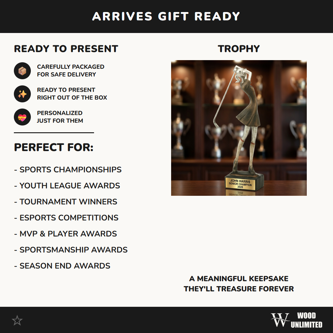 Personalized | Golf Award | Custom Engraved | Female Golf Trophy | Women's Golf Award | Personalized Engraved | Custom Golfer Gift