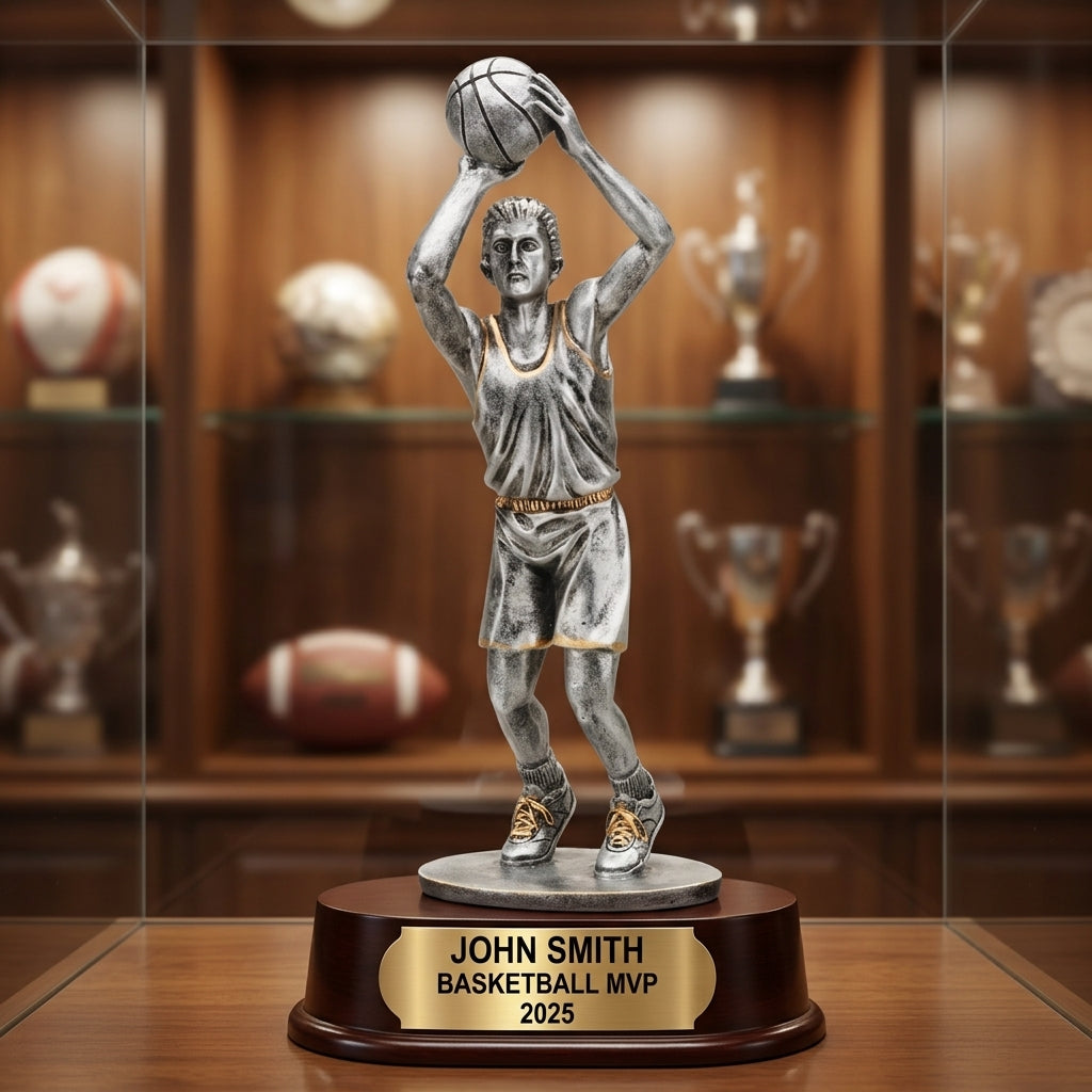 Basketball Trophy Award | Personalized | Custom Engraved | Jump Shot Figurine | Team Award | Basketball Gift | Personalized Sports Trophy - View 1