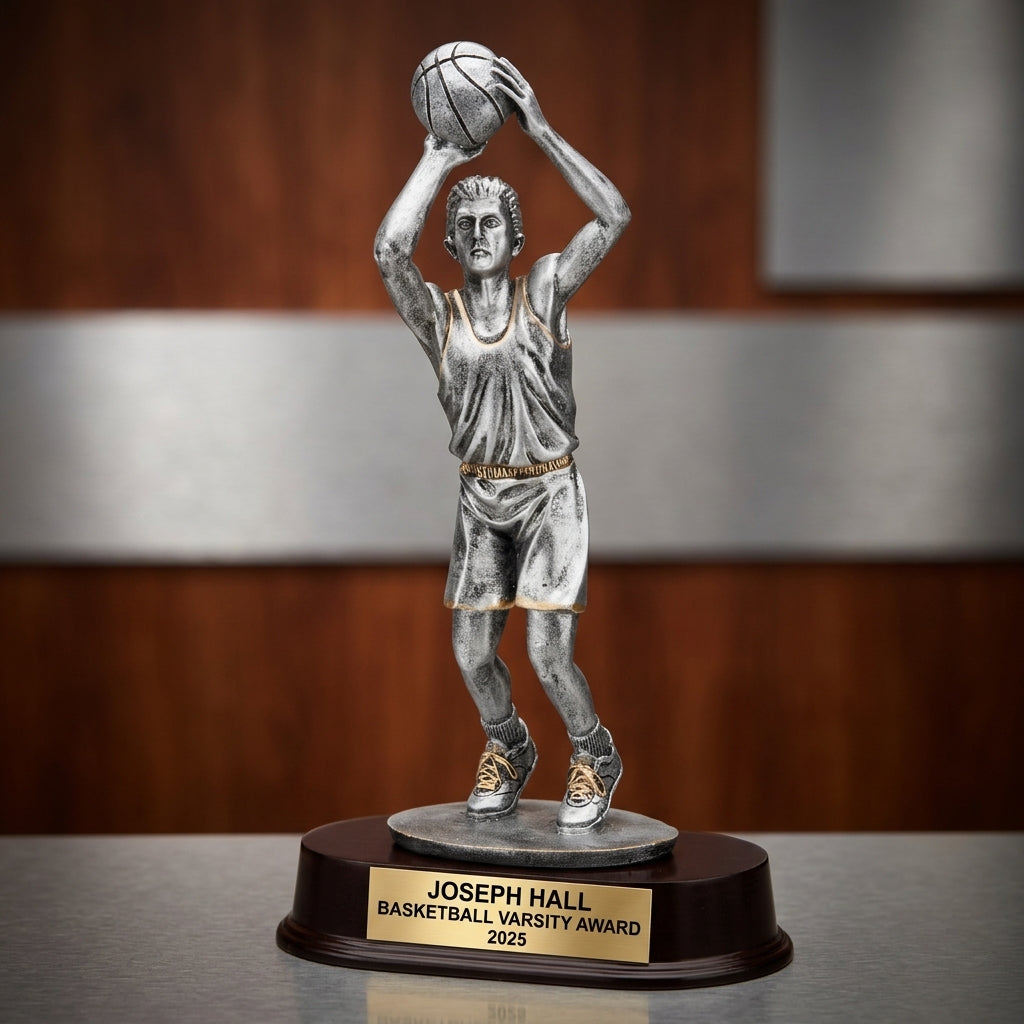 Basketball Trophy Award | Personalized | Custom Engraved | Jump Shot Figurine | Team Award | Basketball Gift | Personalized Sports Trophy - View 3