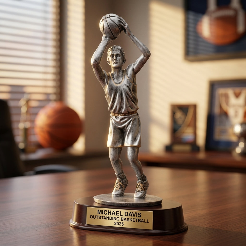 Basketball Trophy Award | Personalized | Custom Engraved | Jump Shot Figurine | Team Award | Basketball Gift | Personalized Sports Trophy - View 5