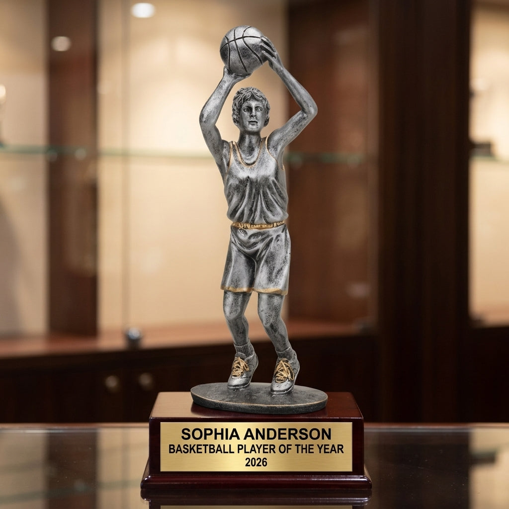 Basketball Award Trophy | Personalized | Custom Engraved | Jump Shot | Basketball Gift | Champion | MVP - View 1