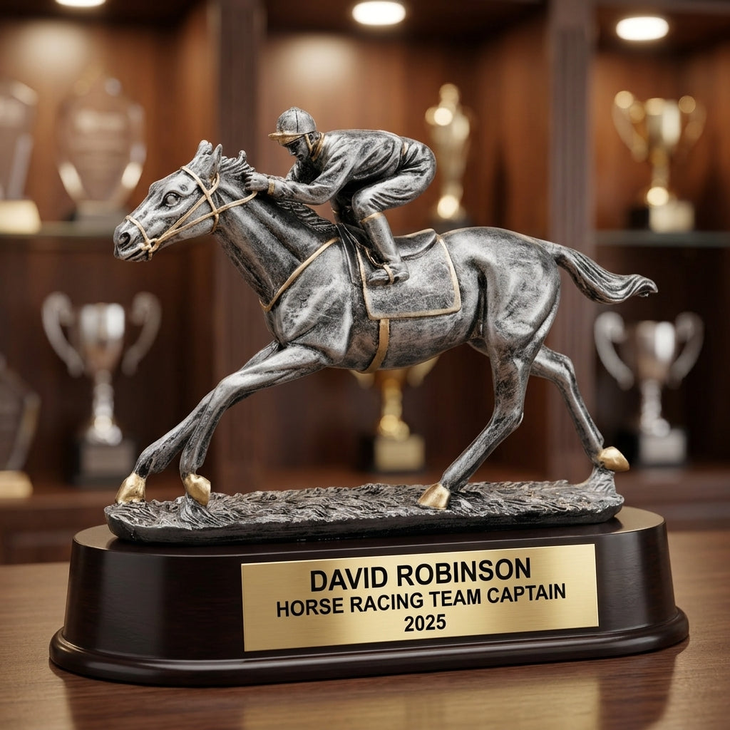 Horse Racing Award Trophy | Personalized | Custom Engraved | Horse Race Champion | Jockey Award | Equestrian Gift - View 4