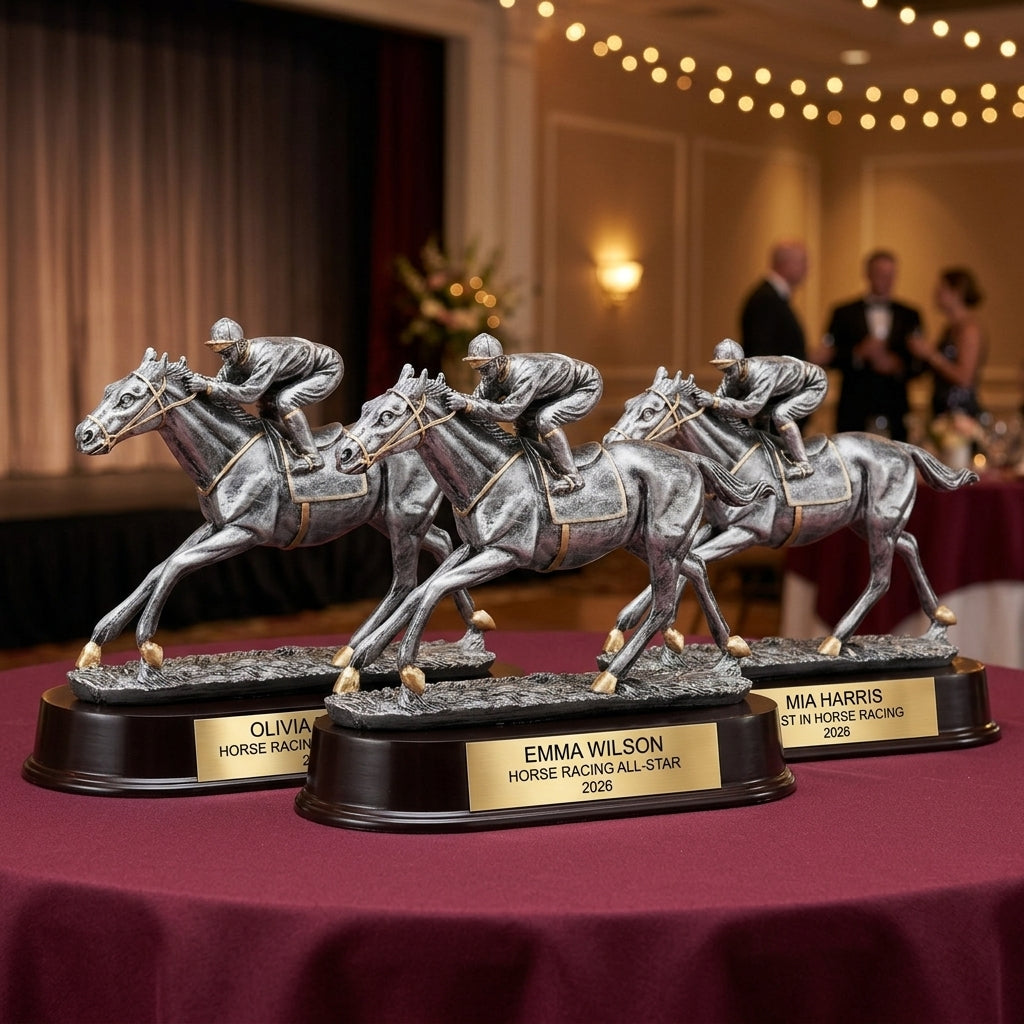 Horse Racing Award Trophy | Personalized | Custom Engraved | Horse Race Champion | Jockey Award | Equestrian Gift - View 6