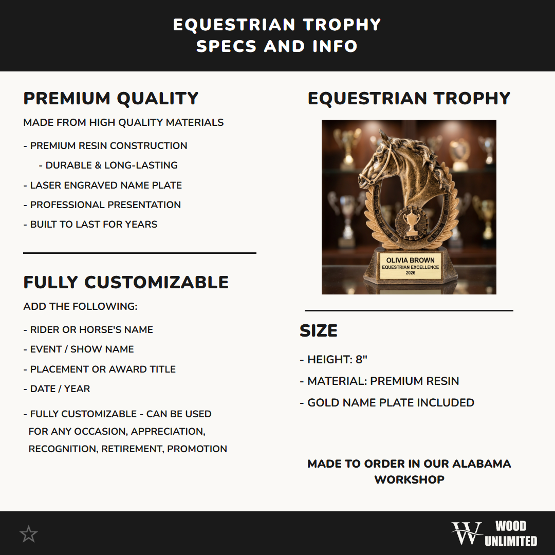 Personalized | Equestrian Award | Custom Engraved | Horse Trophy | Horse Riding | Personalized Gift | Show Jumping | Dressage Award