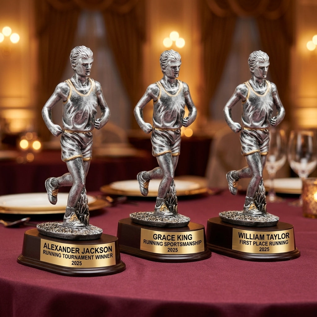 Running Award Trophy | Personalized | Custom Engraved | Male Runner | Achievement Gift | Race Winner | Engraved Running Award - View 6
