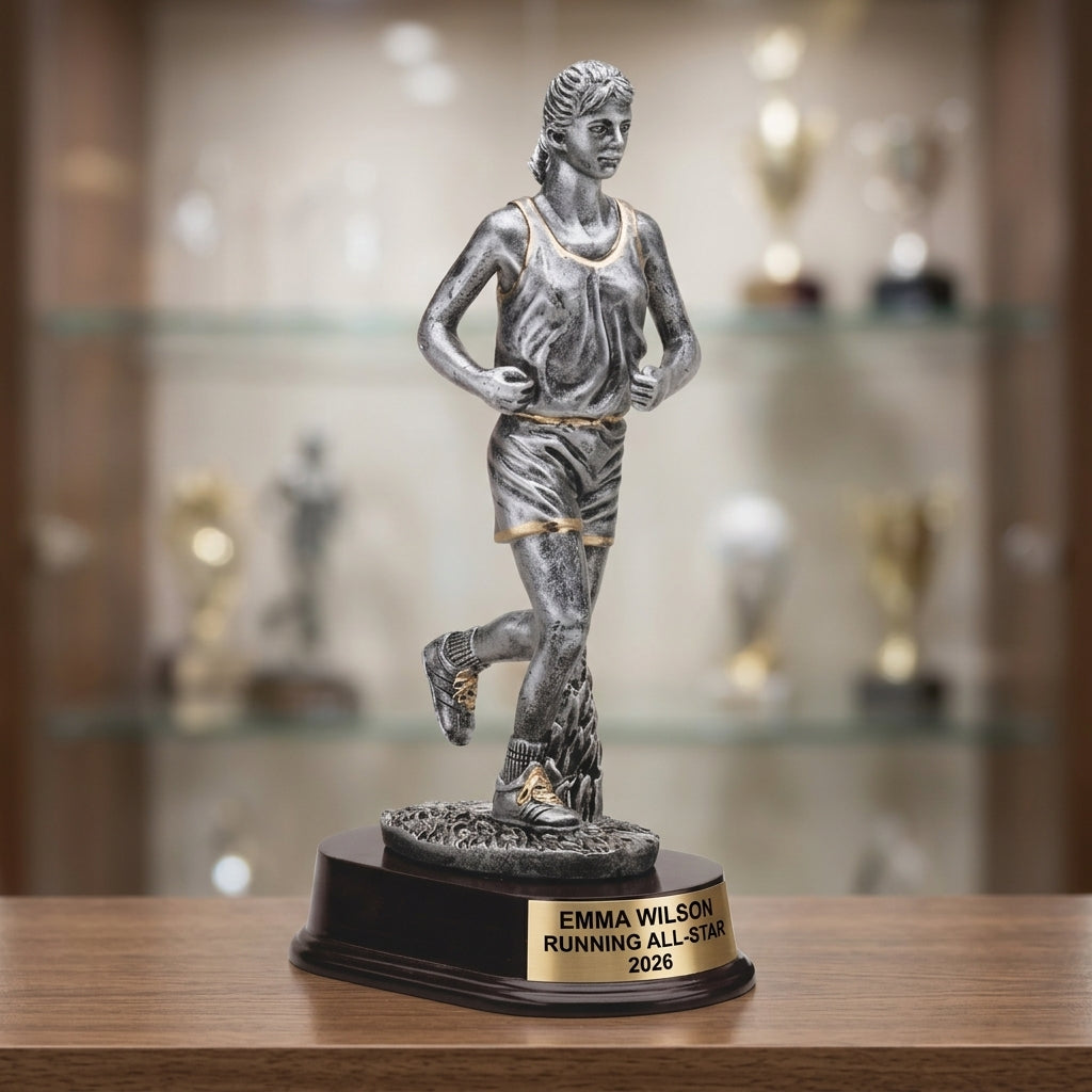 Running Trophy Award | Personalized Running Award | Custom Engraved | Female Runner | Running Gift | Engraved Award - View 4