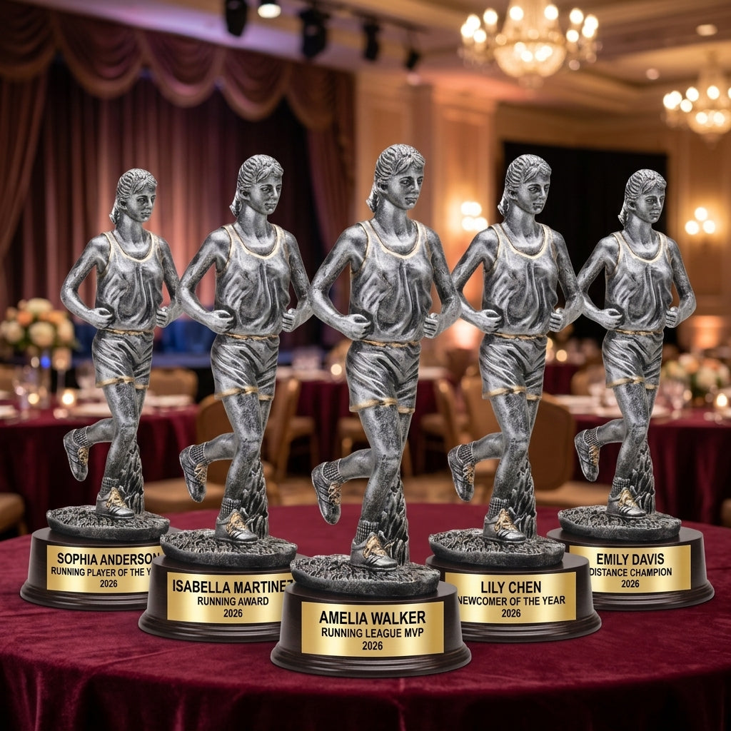 Running Trophy Award | Personalized Running Award | Custom Engraved | Female Runner | Running Gift | Engraved Award - View 6