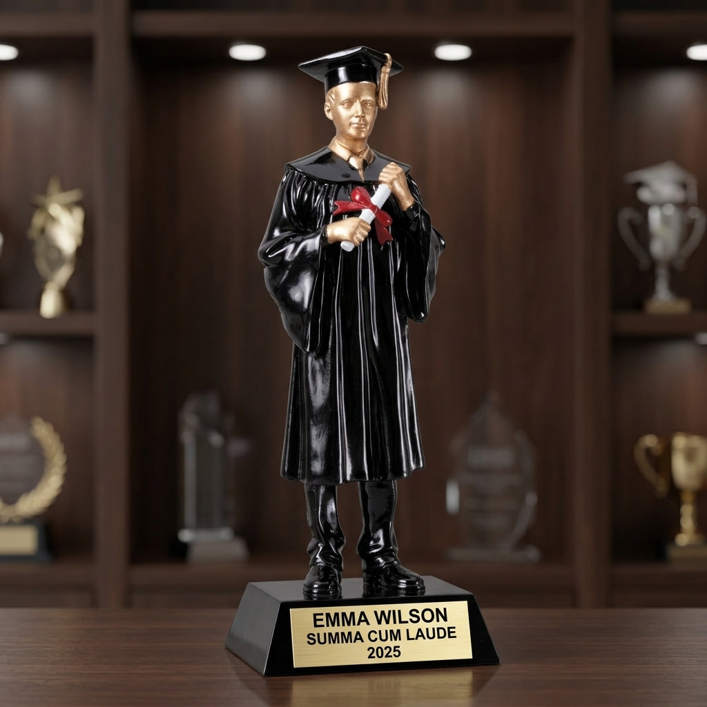 Graduation Award Trophy | Personalized | Custom Engraved | Graduate Gift | Class of 2025 | Academic Achievement - View 2