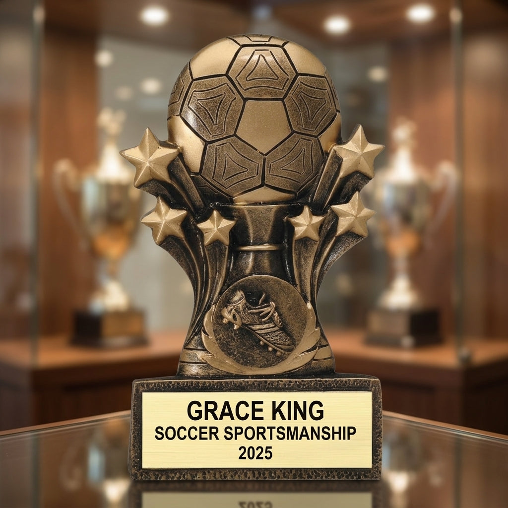Soccer Trophy Award | Personalized Soccer Award | Custom Engraved | Soccer Gift | Team Awards | MVP Trophy | Golden Boot - View 1