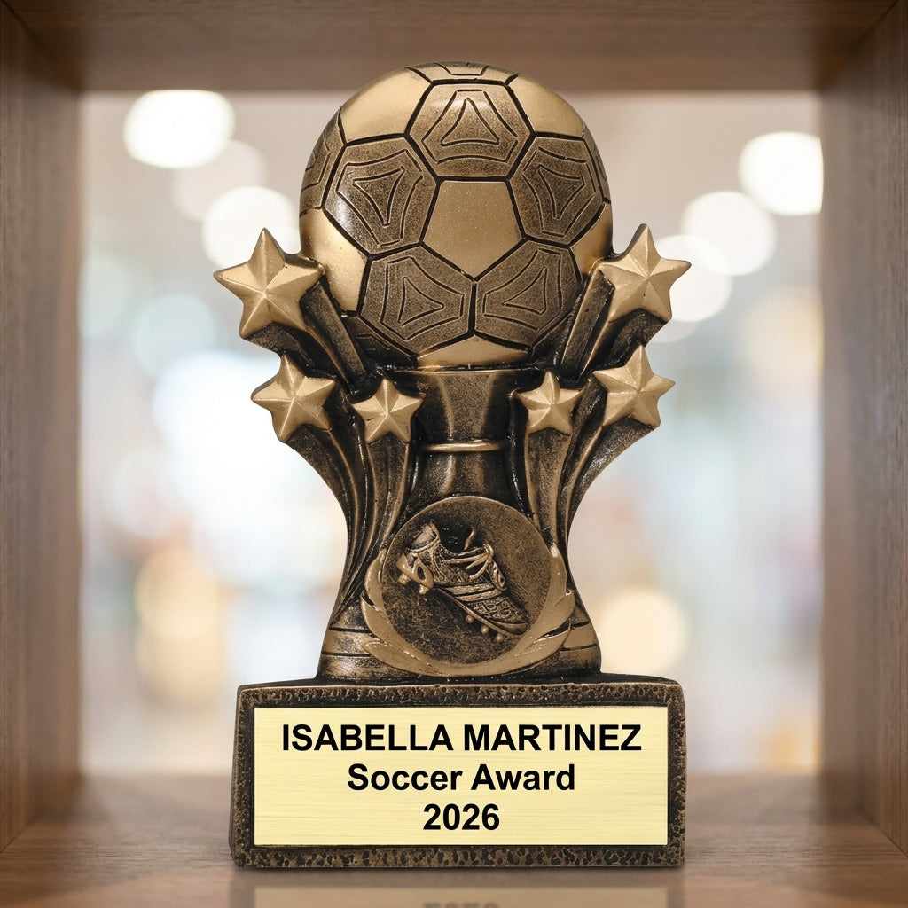 Soccer Trophy Award | Personalized Soccer Award | Custom Engraved | Soccer Gift | Team Awards | MVP Trophy | Golden Boot - View 4