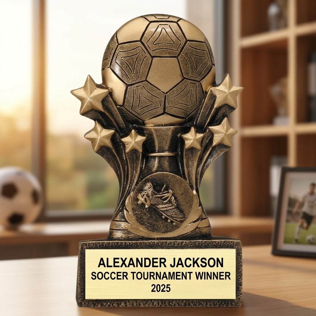 Soccer Trophy Award | Personalized Soccer Award | Custom Engraved | Soccer Gift | Team Awards | MVP Trophy | Golden Boot - View 5