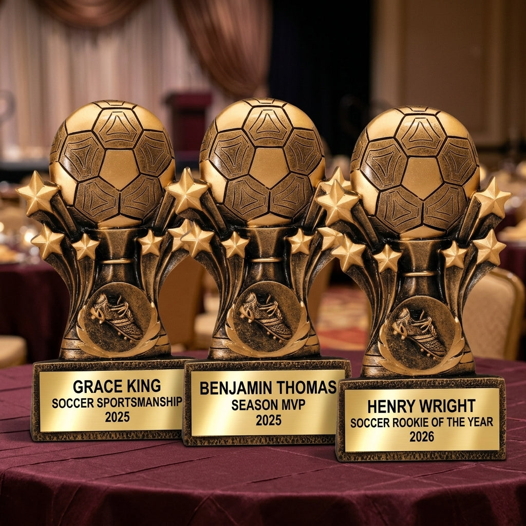 Soccer Trophy Award | Personalized Soccer Award | Custom Engraved | Soccer Gift | Team Awards | MVP Trophy | Golden Boot - View 6