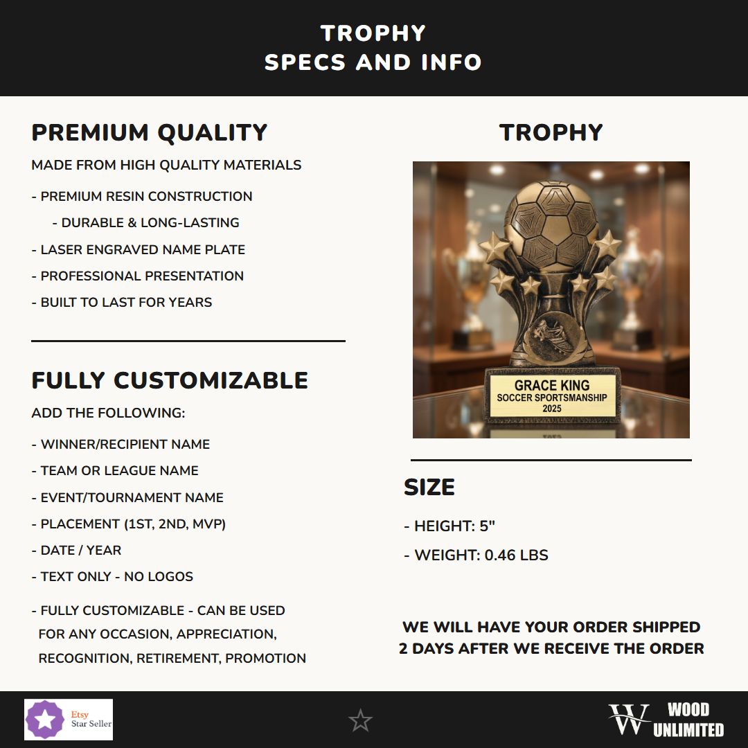 Soccer Resin Figure Trophy 5"