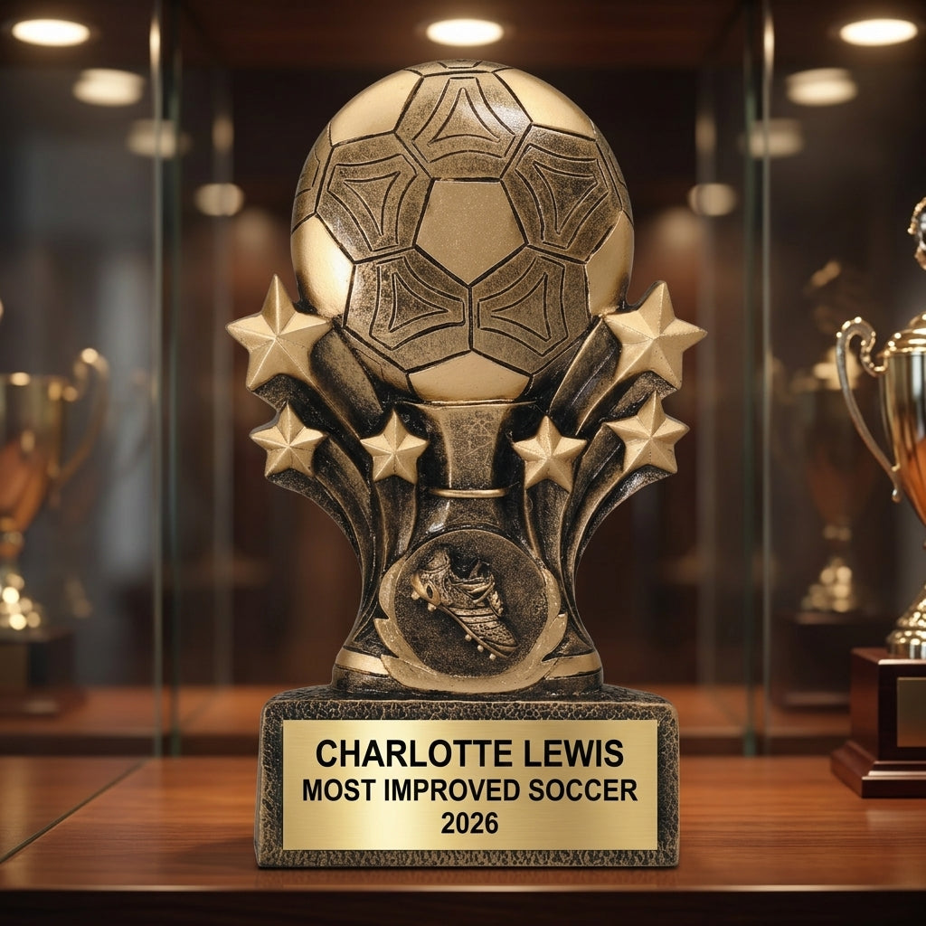 Soccer Award Trophy | Personalized Soccer Gift | Custom Engraved | Soccer MVP | Soccer Team Award | Coaches Gift - View 1