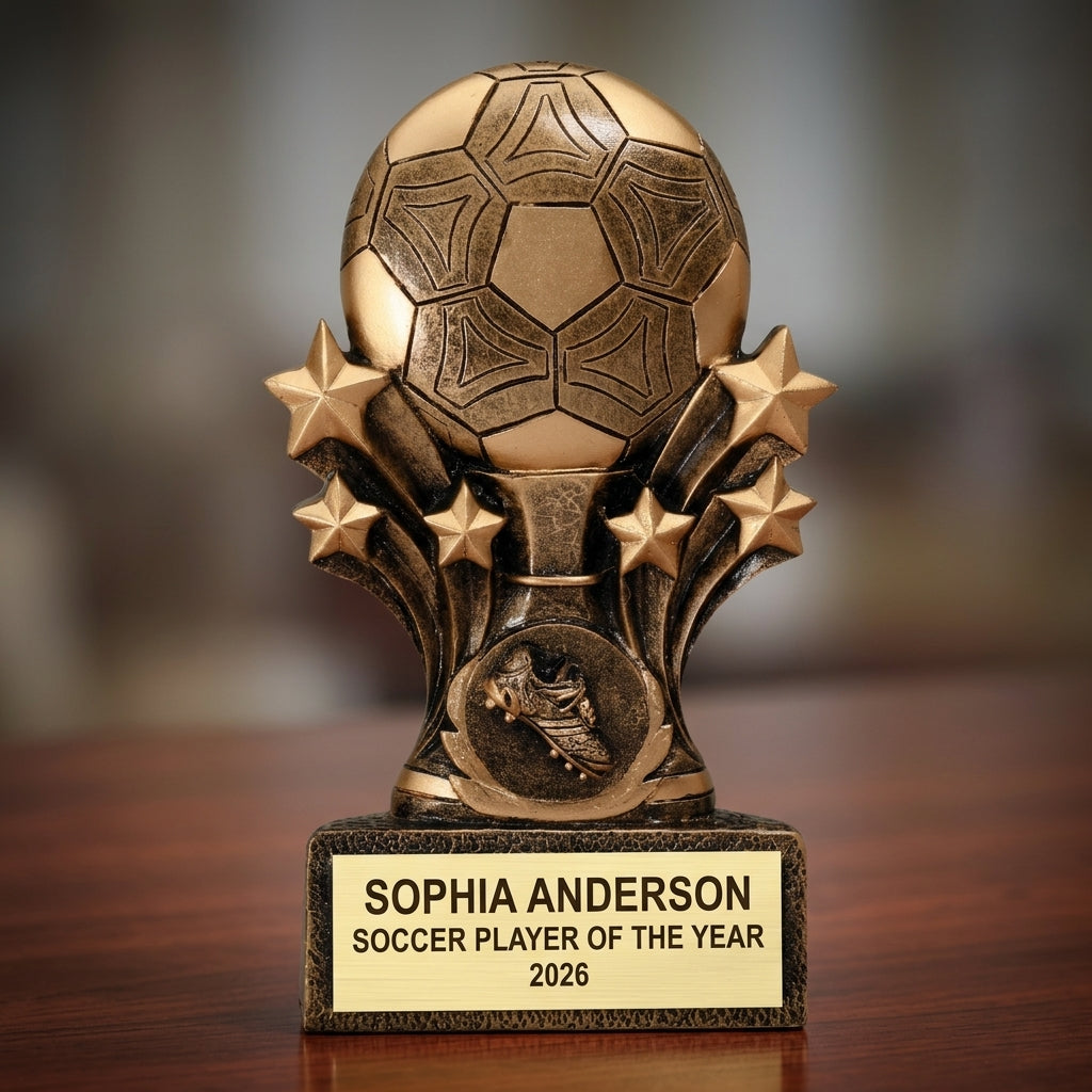 Soccer Award Trophy | Personalized Soccer Gift | Custom Engraved | Soccer MVP | Soccer Team Award | Coaches Gift - View 2