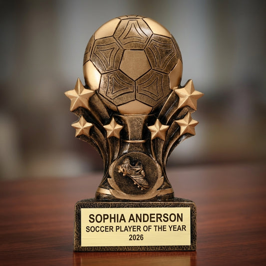 Soccer Award Trophy | Personalized Soccer Gift | Custom Engraved | Soccer MVP | Soccer Team Award | Coaches Gift - View 2