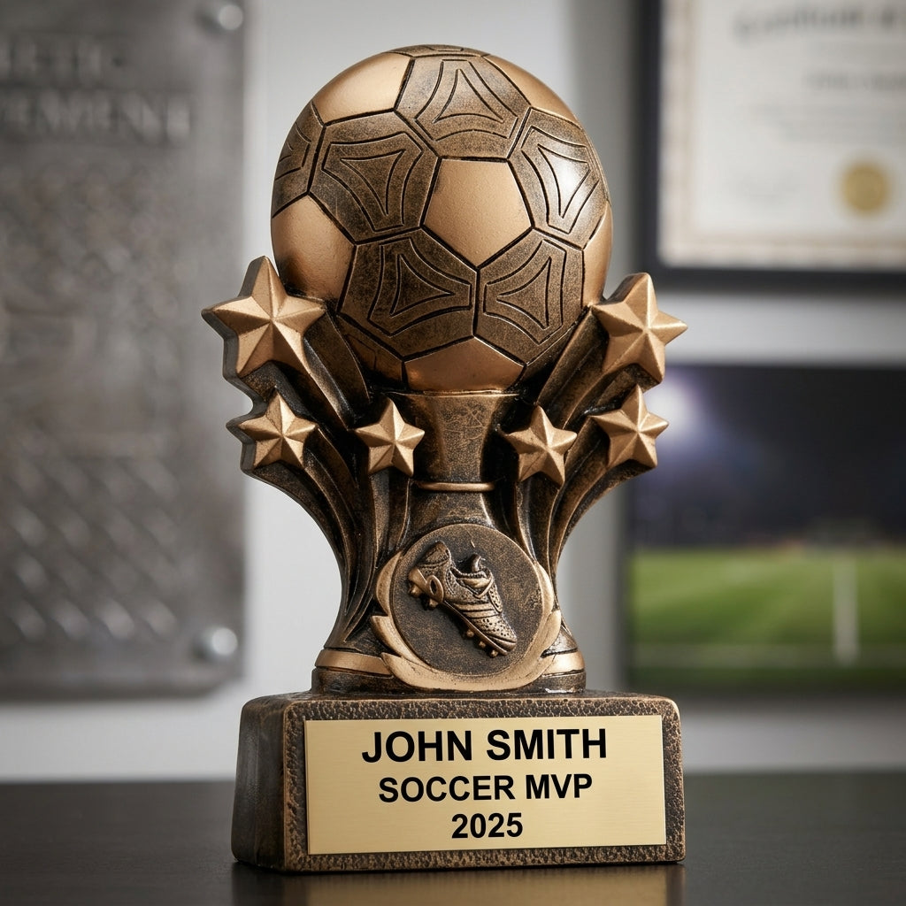 Soccer Award Trophy | Personalized Soccer Gift | Custom Engraved | Soccer MVP | Soccer Team Award | Coaches Gift - View 3