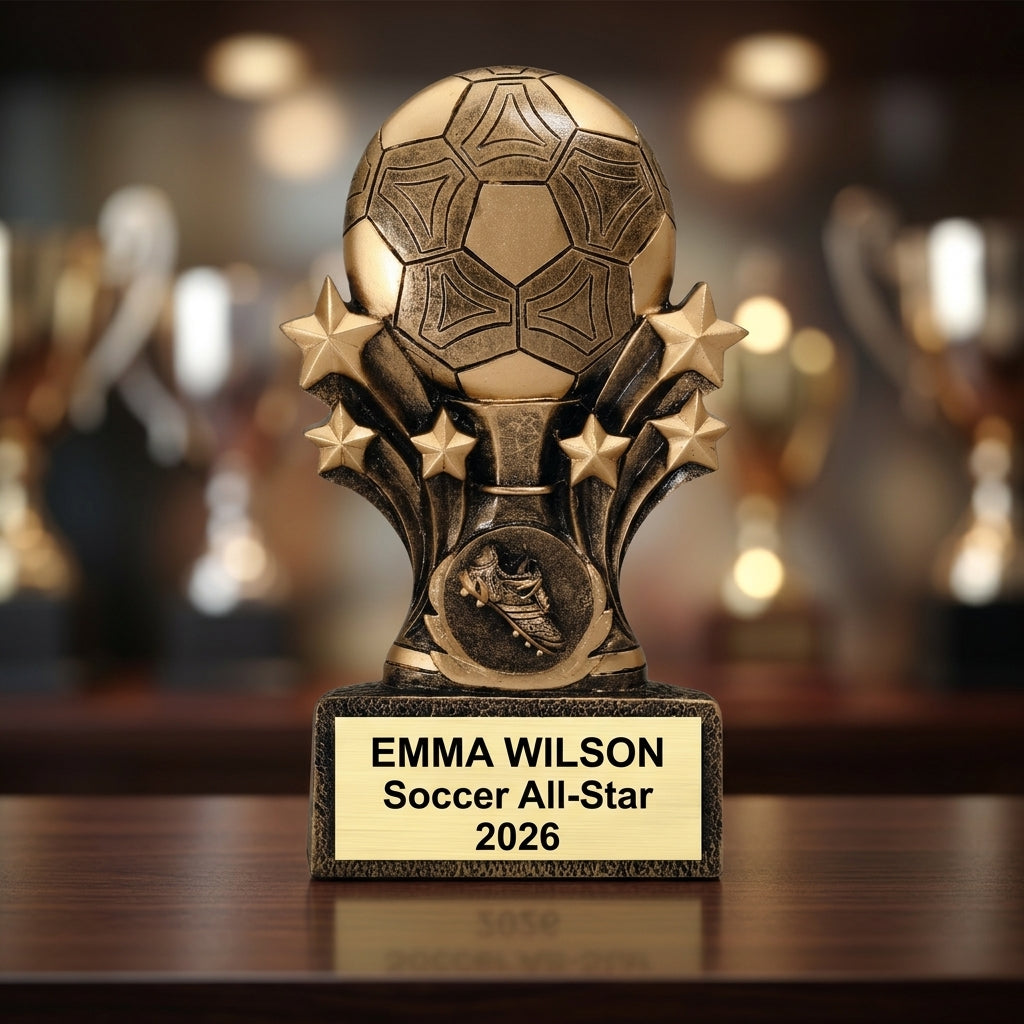 Soccer Award Trophy | Personalized Soccer Gift | Custom Engraved | Soccer MVP | Soccer Team Award | Coaches Gift - View 4
