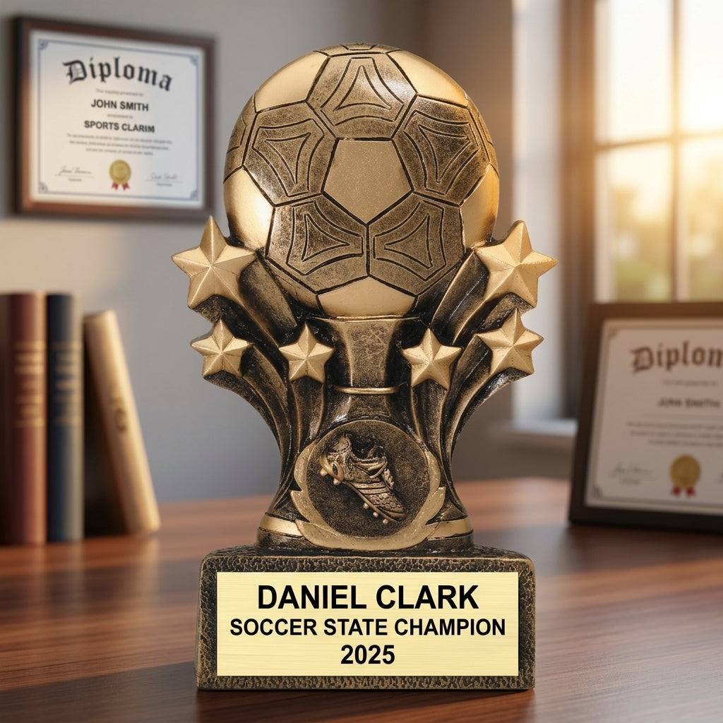Soccer Award Trophy | Personalized Soccer Gift | Custom Engraved | Soccer MVP | Soccer Team Award | Coaches Gift - View 5