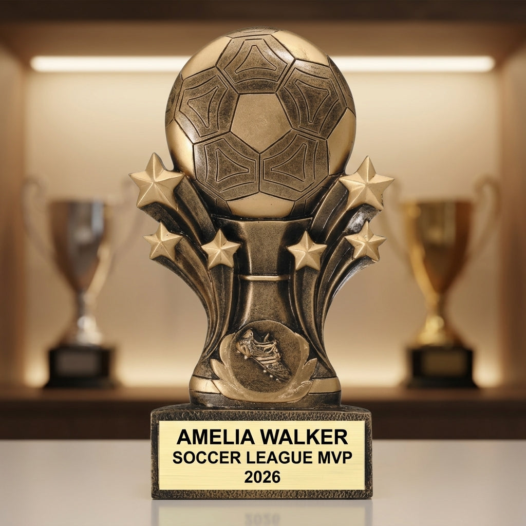 Personalized | Soccer Award | Custom Engraved | Soccer Trophy | Youth Award | MVP Trophy | Team Gift | Championship | Personalized Soccer - View 1