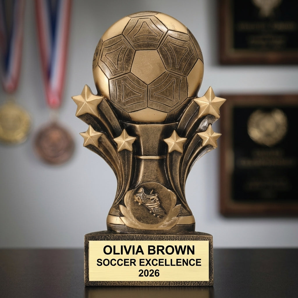 Personalized | Soccer Award | Custom Engraved | Soccer Trophy | Youth Award | MVP Trophy | Team Gift | Championship | Personalized Soccer - View 3
