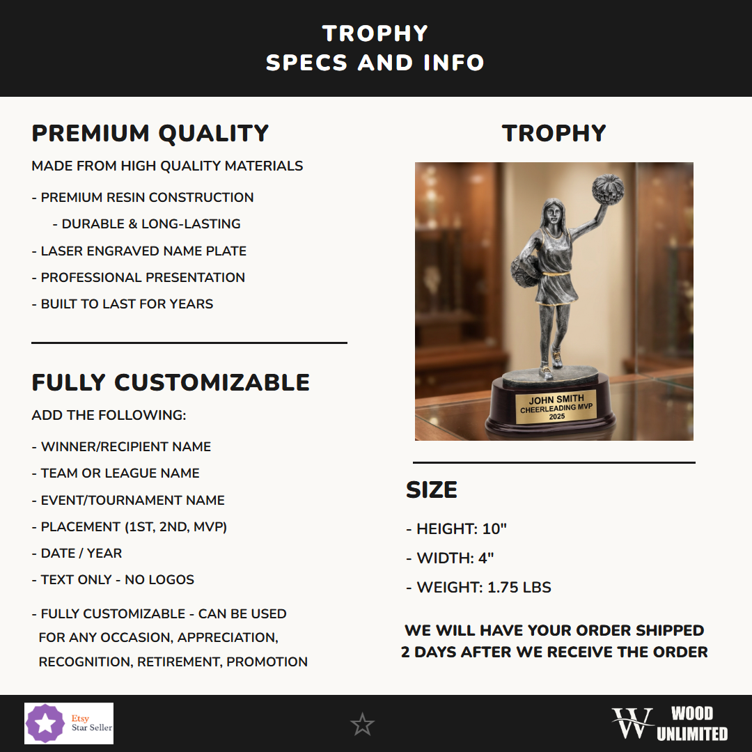 Cheerleading Resin Figure Trophy