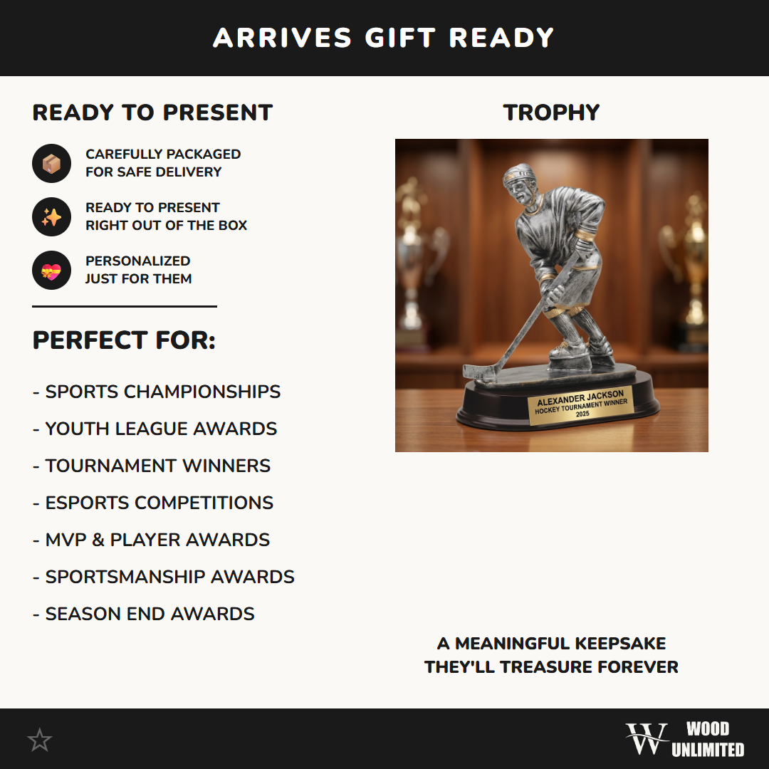 Personalized | Ice Hockey Award | Custom Engraved | Hockey Trophy | Engraved | Custom | Player Award | MVP Trophy | Team Gift