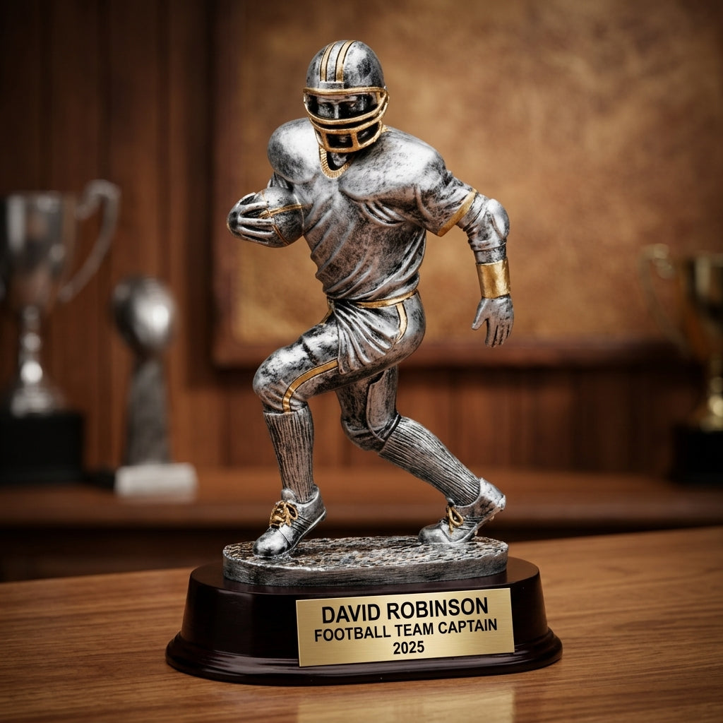 Football Award Trophy | Personalized | Custom Engraved Name Plate | Football Gift | Achievement Award | Team Trophy - View 3