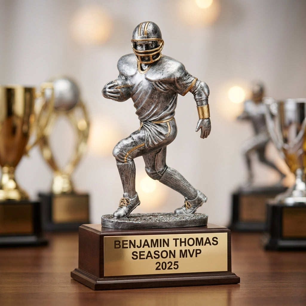 Football Award Trophy | Personalized | Custom Engraved Name Plate | Football Gift | Achievement Award | Team Trophy - View 4