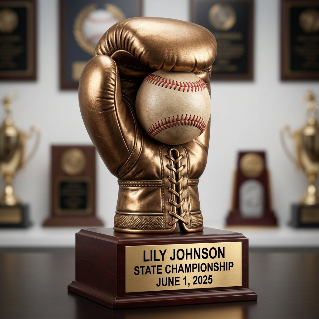 Boxing Award Trophy | Personalized | Custom Engraved Boxing Glove | Boxing Gift | Champion Award | Boxing Tournament Trophy - View 3