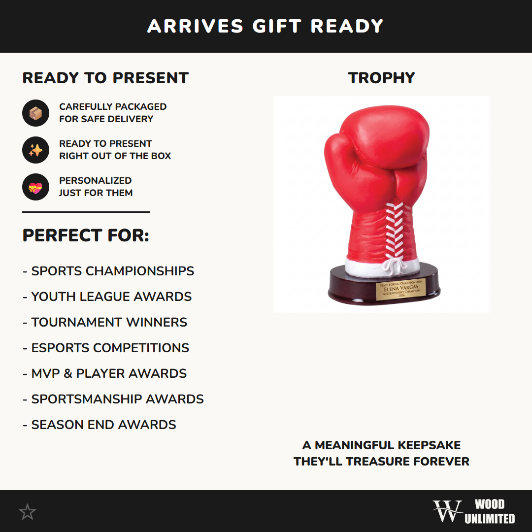 Boxing Award Trophy | Personalized | Custom Engraved Boxing Glove | Boxing Gift | Champion Award | Boxing Tournament Trophy