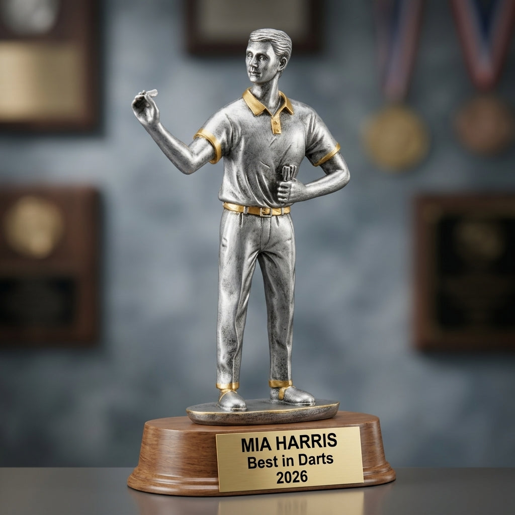 Darts Award Trophy | Personalized | Custom Engraved | Darts Gift | Tournament Trophy | Darts Champion | Engraved Darts Award - View 3