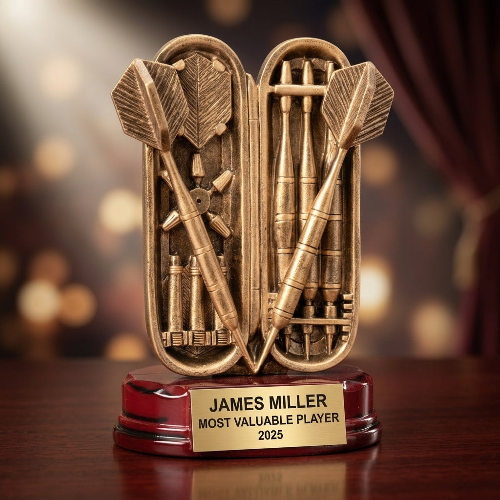 Darts Sports Award | Personalized Trophy | Custom Engraved | Darts Tournament | Sports Banquet | Team Award - View 2