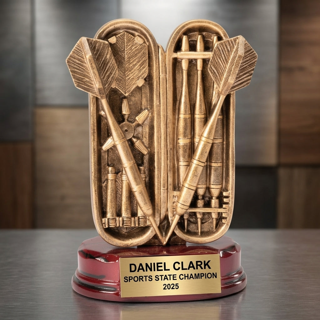 Darts Sports Award | Personalized Trophy | Custom Engraved | Darts Tournament | Sports Banquet | Team Award - View 3