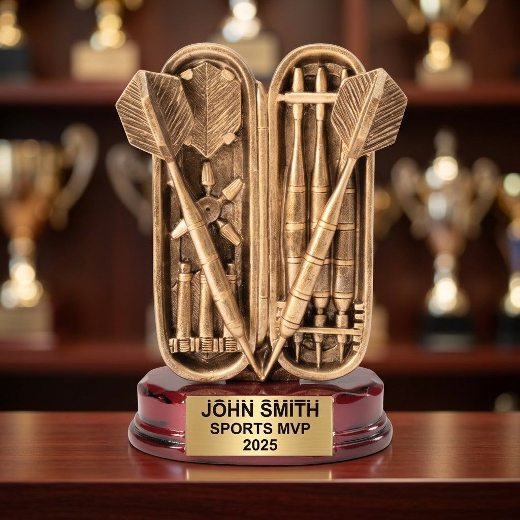 Darts Sports Award | Personalized Trophy | Custom Engraved | Darts Tournament | Sports Banquet | Team Award - View 4