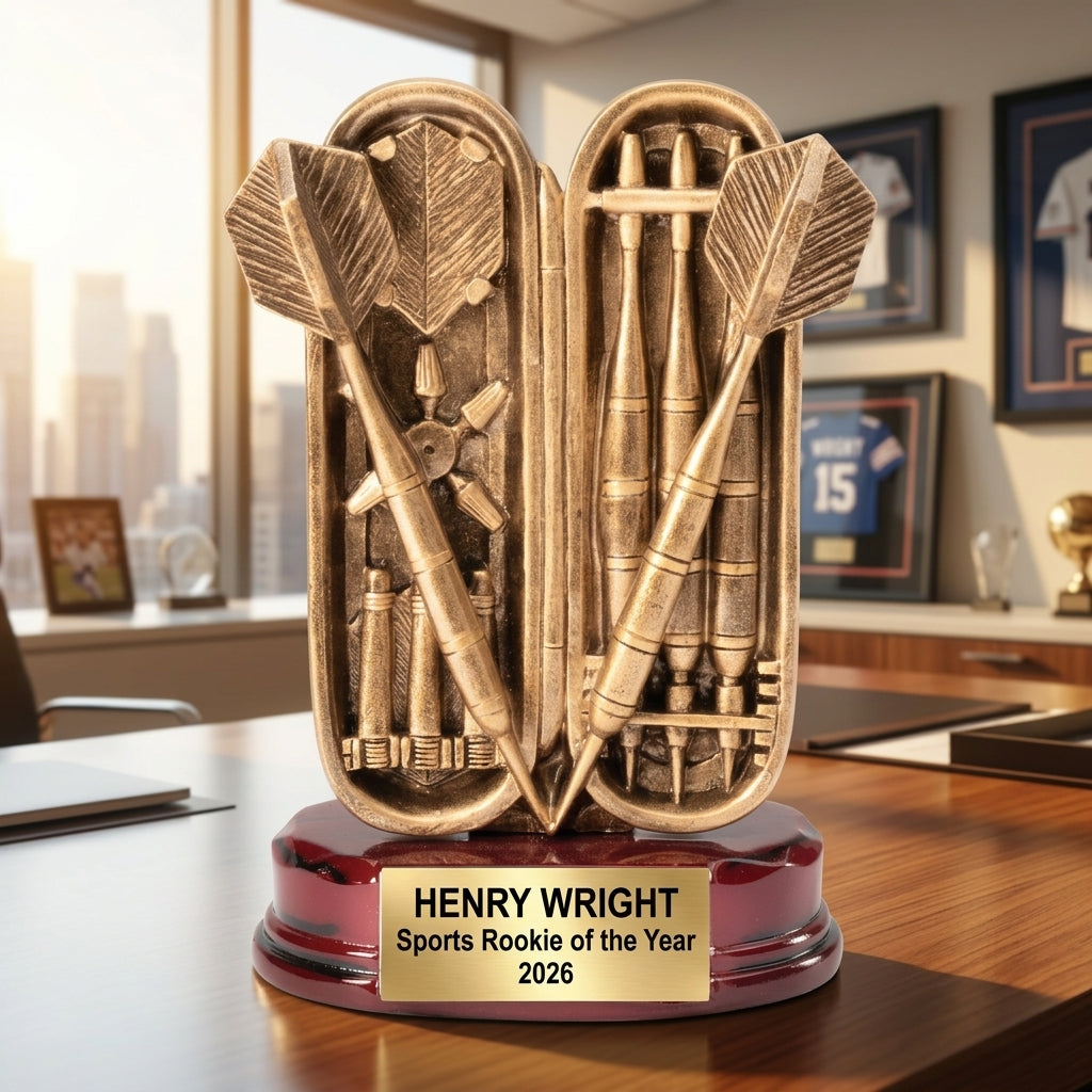 Darts Sports Award | Personalized Trophy | Custom Engraved | Darts Tournament | Sports Banquet | Team Award - View 5