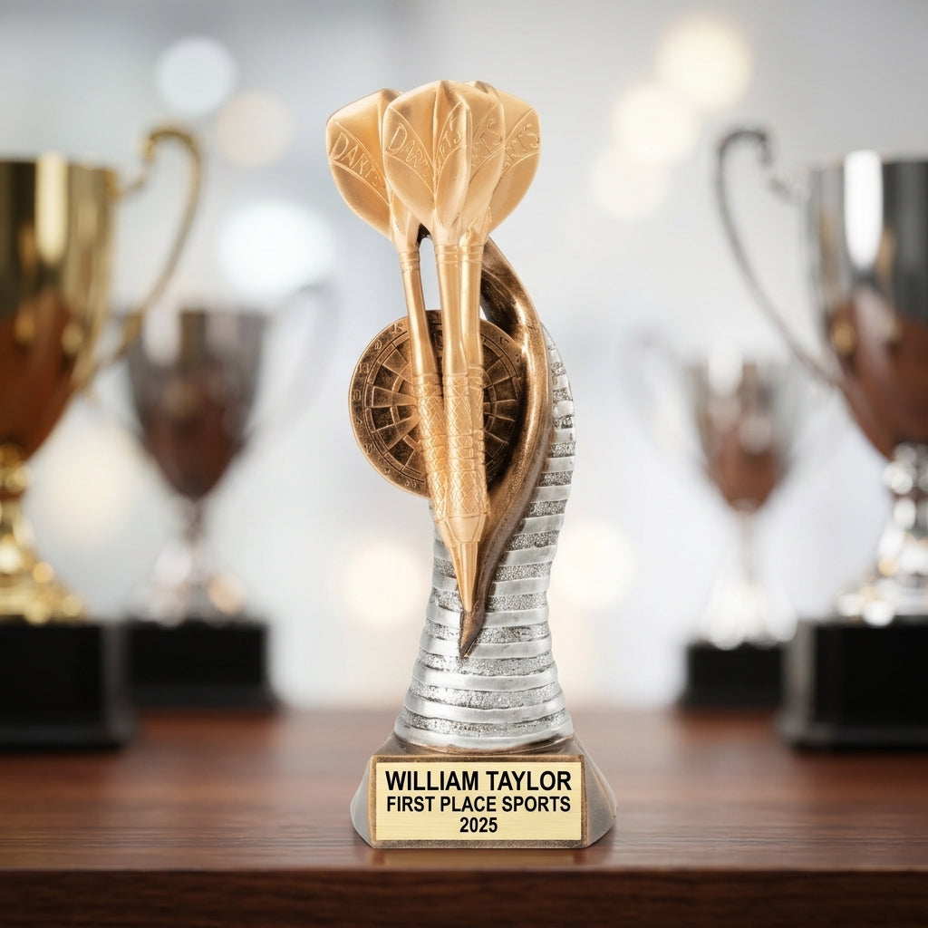 Darts Sports Trophy Award | Personalized Darts Award | Custom Engraved Darts Trophy | Sports Gift | Engraved Award - View 4