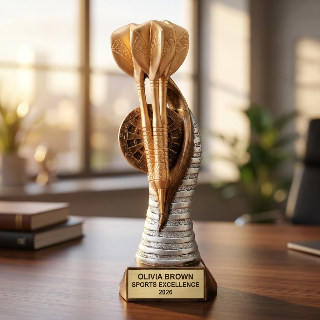 Darts Sports Trophy Award | Personalized Darts Award | Custom Engraved Darts Trophy | Sports Gift | Engraved Award - View 5