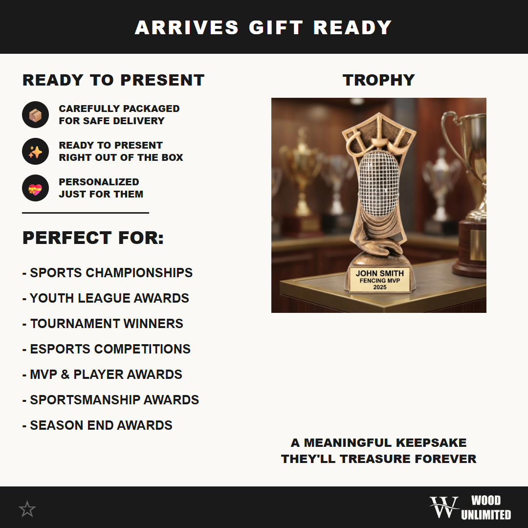 Personalized | Fencing Award | Custom Engraved | Fencing Trophy | Engraved Award | Personalized Fencer | Custom Fencing | Youth Fencing