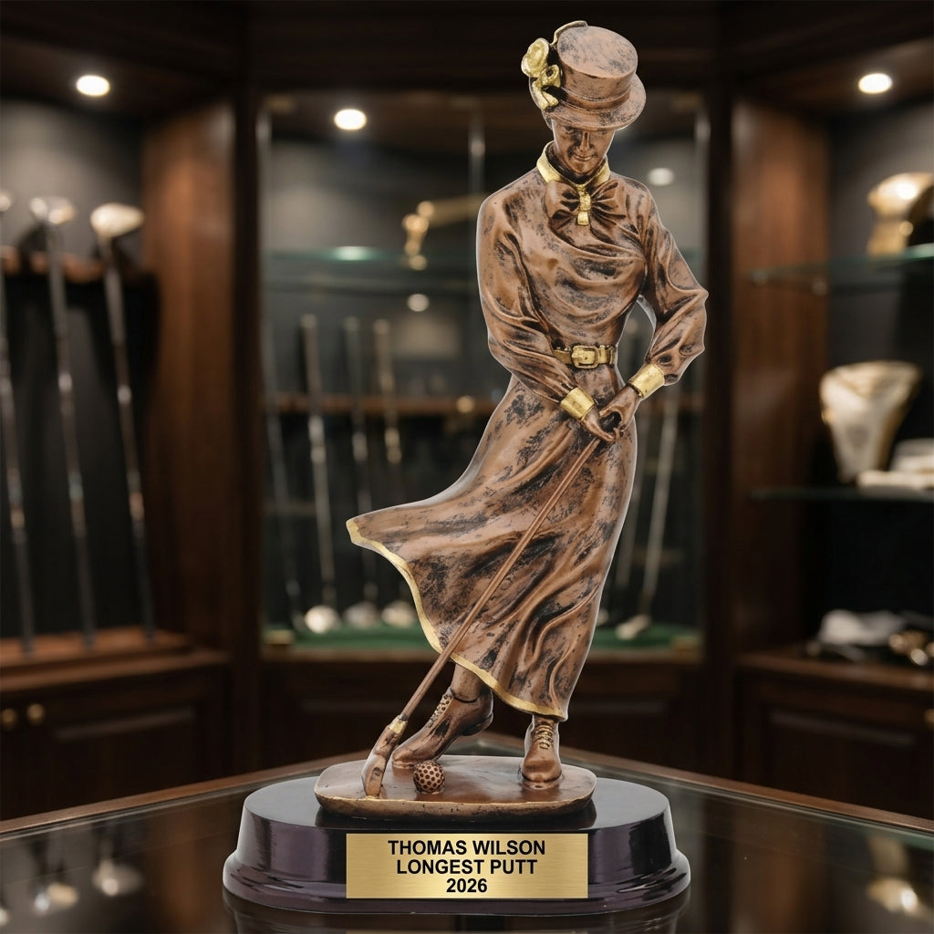 Personalized | Vintage Golf Award | Custom Engraved | Women's Golfer | Award Trophy | Personalized Engraved | Lady Golf | Tournament Prize - View 3