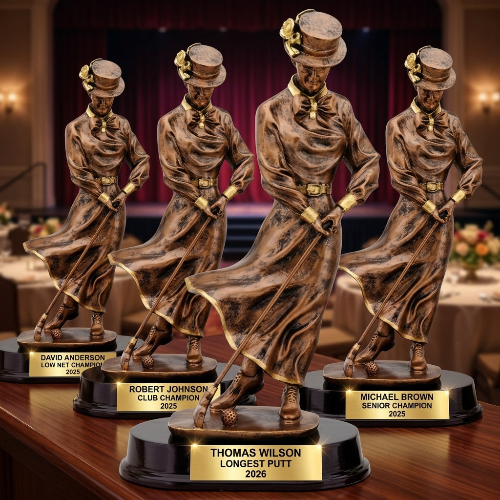 Personalized | Vintage Golf Award | Custom Engraved | Women's Golfer | Award Trophy | Personalized Engraved | Lady Golf | Tournament Prize - View 6