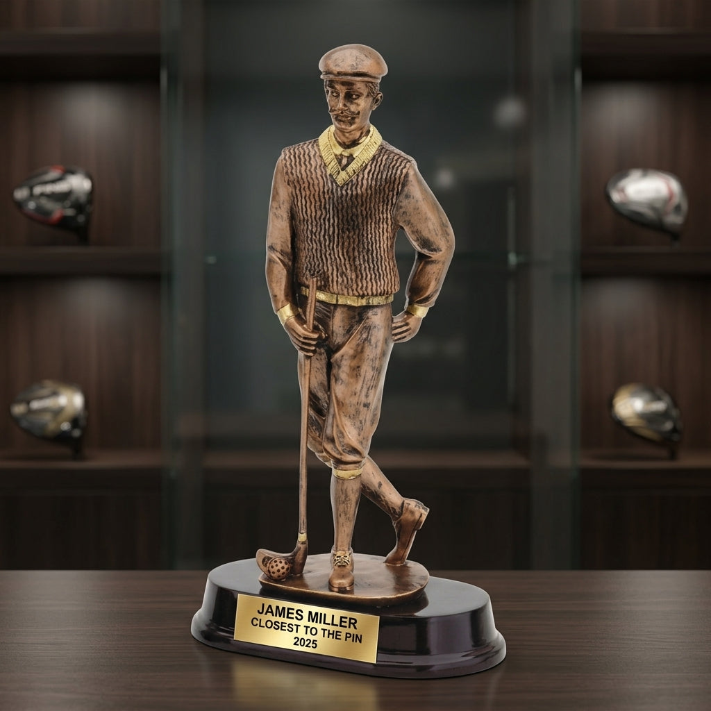 Personalized | Golf Award | Custom Engraved | Golf Trophy | Personalized Award | Engraved Gift | Vintage Golfer | Tournament Prize - View 3