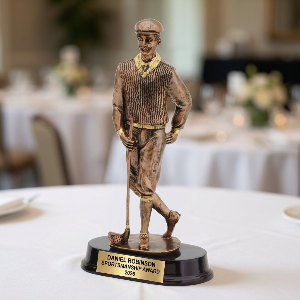 Personalized | Golf Award | Custom Engraved | Golf Trophy | Personalized Award | Engraved Gift | Vintage Golfer | Tournament Prize - View 5